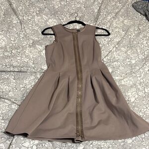 Guess by Marciano Taupe Zip-Front Mini Dress